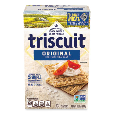 Triscuit Crackers Original with Sea Salt, 8.5 oz Box, 4 Boxes/Pack (22002004)