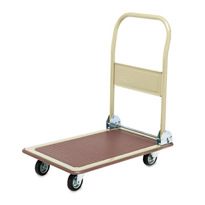 Safco FoldAway Platform Trucks, 700 lb, 18.5 x 28.5 x 32, Tropic Sand/Brown (4077)
