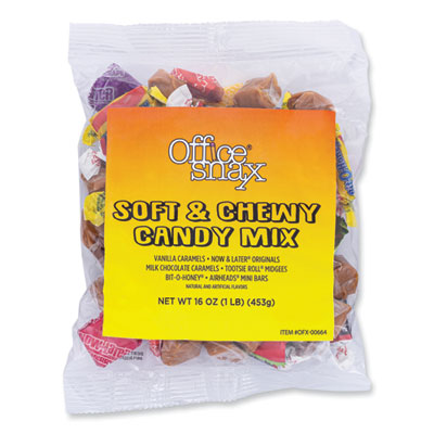 Office Snax Candy Assortments, Soft and Chewy Candy Mix, 1 lb Bag (00664)