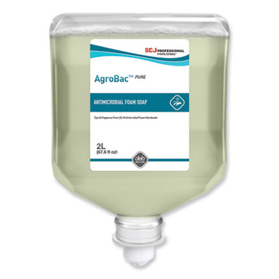 SC Johnson Professional AgroBac Pure Foaming Hand Soap Refill, Unscented, 2 L, 4/Carton (AGB2LT)