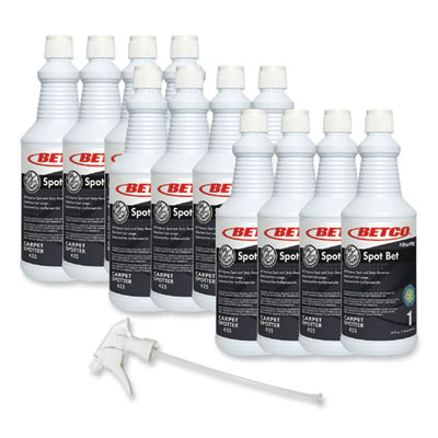 Betco FiberPro Spot Bet Stain Remover, Country Fresh Scent, 32 oz Bottle, 12/Carton (4251200)
