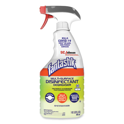 Fantastik Multi-Surface Disinfectant Degreaser, Herbal, 32 oz Spray Bottle (311836EA)