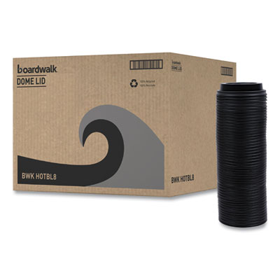 Boardwalk Hot Cup Lids, Fits 8 oz Hot Cup, Plastic, Black, 1,000/Carton (HOTBL8)