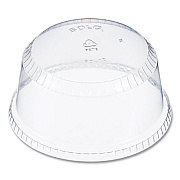 SoloServe PET Sundae Cup Lids, Fits 5.5 oz to 12 oz Sundae Cups, Plastic, Clear, 1,000/Carton (SDL12)