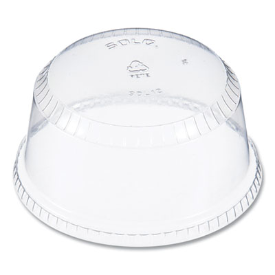 SoloServe PET Sundae Cup Lids, Fits 5.5 oz to 12 oz Sundae Cups, Plastic, Clear, 1,000/Carton (SDL12)