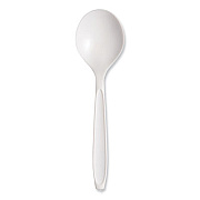 SOLO Reliance Mediumweight Cutlery, Soup Spoon, Plastic, White, 1,000/Carton (RSWS)