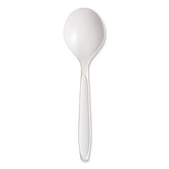 SOLO Reliance Mediumweight Cutlery, Soup Spoon, Plastic, White, 1,000/Carton (RSWS)