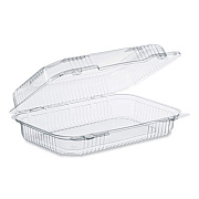 Dart StayLock Clear Hinged Lid Containers, 6.8 x 9.4 x 2.6, Clear, Plastic, 125/Pack, 2 Packs/Carton (PET32UT1)