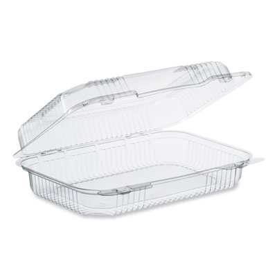 Dart StayLock Clear Hinged Lid Containers, 6.8 x 9.4 x 2.6, Clear, Plastic, 125/Pack, 2 Packs/Carton (PET32UT1)
