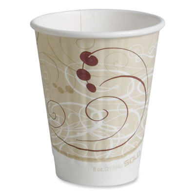 SOLO Symphony Duo-Shield Paper Hot Cup, 8 oz, White/Beige/Red, 50/Bag, 20 Bags/Carton (IC8SYM)