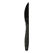 SOLO Impress Heavyweight Full-Length Polystyrene Cutlery, Knife, Plastic, Black, 1,000/Carton (HSKK)