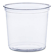 SOLO Bare Eco-Forward RPET Deli Containers, ProPlanet Seal, 24 oz, 4.61" Diameter x 4.25" h, Clear, Plastic, 500/Carton (DM24R)