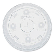 SOLO PETE Plastic Flat Straw-Slot Cold Cup Lids, Fits 12 oz to 24 oz Cold Cups, Plastic, Clear, 1,000/Carton (668NS)