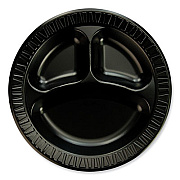 Dart Quiet Class Laminated Foam Dinnerware, Plate, 10.25" dia, Black, 125/Pack, 4 Packs/Carton (10CPBQ)