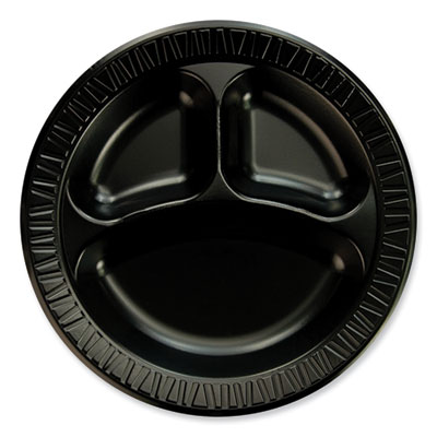 Dart Quiet Class Laminated Foam Dinnerware, Plate, 10.25" dia, Black, 125/Pack, 4 Packs/Carton (10CPBQ)