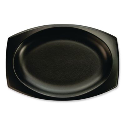 Dart Quiet Classic Laminated Foam Dinnerware, Platter, 6.7 x 9.8, Black, 500/Carton (9PRBQR)