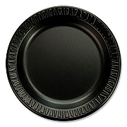 Dart Quiet Classic Laminated Foam Dinnerware Plates, 6" dia, Black, 125/Pack, 8 Packs/Carton (6PBQR)