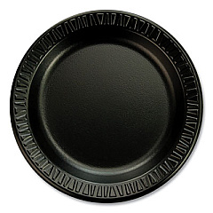 Dart Quiet Classic Laminated Foam Dinnerware Plates, 6" dia, Black, 125/Pack, 8 Packs/Carton (6PBQR)