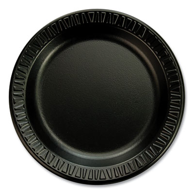 Dart Quiet Classic Laminated Foam Dinnerware Plates, 6" dia, Black, 125/Pack, 8 Packs/Carton (6PBQR)