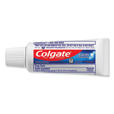 Colgate Fluoride Toothpaste, Personal Size, 0.85 oz Tube, Unboxed, 240/Carton (09782)