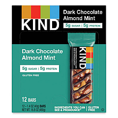 KIND Nuts and Spices Bar, Dark Chocolate Almond Mint, 1.4 oz Bar, 12/Box (19988)