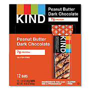 KIND Plus Nutrition Boost Bar, Peanut Butter Dark Chocolate/Protein, 1.4 oz, 12/Box (17256)