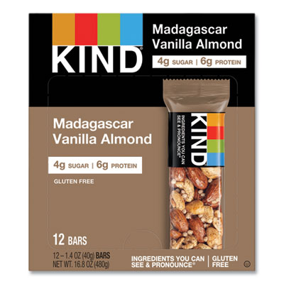 KIND Nuts and Spices Bar, Madagascar Vanilla Almond, 1.4 oz, 12/Box (17850)