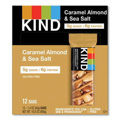 KIND Nuts and Spices Bar, Caramel Almond and Sea Salt, 1.4 oz Bar, 12/Box (18533)