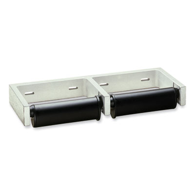 Bobrick ClassicSeries Toilet Tissue Dispenser for Two Rolls, Controlled Delivery, 12.5 x 4 86 x 1.5, Black/Aluminum (274)