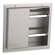 Bobrick Partition-Mounted Multi-Roll Toilet Tissue Dispenser, 13.25 x 4 x 12.56, Stainless Steel (386)