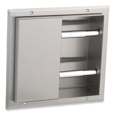 Bobrick Partition-Mounted Multi-Roll Toilet Tissue Dispenser, 13.25 x 4 x 12.56, Stainless Steel (386)
