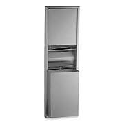 Bobrick ClassicSeries Semi-Recessed Convertible Paper Towel Dispenser/Waste Receptacle, 17.44 x 8.19 x 56.25, Satin Stainless Steel (3942)