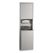 Bobrick ClassicSeries Recessed Convertible Paper Towel Dispenser/Waste Receptacle, 15.19 x 7.09 x 56, Satin Stainless Steel (3944)