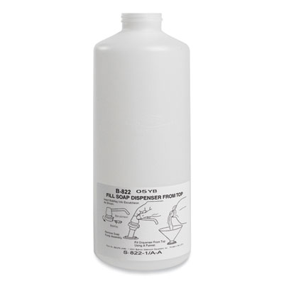 Bobrick Polyethylene Replacement Soap Container with Cap, 34 oz, Black/White (82245)