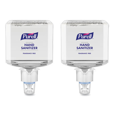 PURELL Advanced Hand Sanitizer Gentle and Free Foam, 1,200 mL Refill, Fragrance-Free, For ES4 Dispensers, 2/Carton (505102)