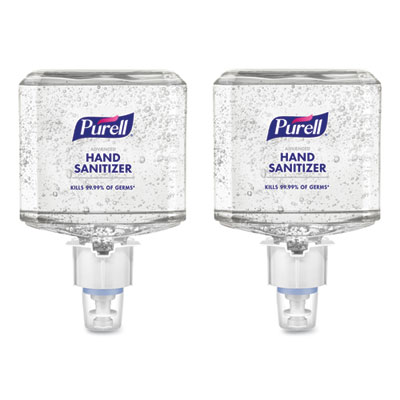 PURELL Advanced Hand Sanitizer Gel Refill, 1,200 mL, Clean Scent, For ES4 Dispensers, 2/Carton (506302)