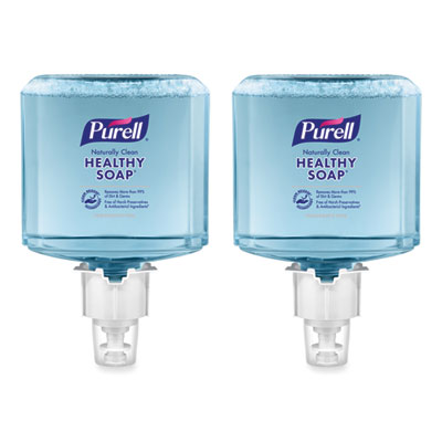 PURELL CLEAN RELEASE Technology HEALTHY SOAP Naturally Clean Foam Refill, For ES6 Dispensers, Fragrance-Free, 1,200 mL, 2/Carton (647002CT)