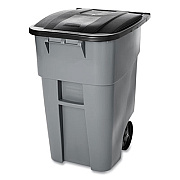 Rubbermaid Commercial Rollout Container, 50 gal, Molded Plastic, Gray (9W27GY)