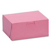 SCT Pink One-Piece Non-Window Bakery Box, 6 x 4.5 x 2.75, Pink, Paper, 250/Carton (0803)