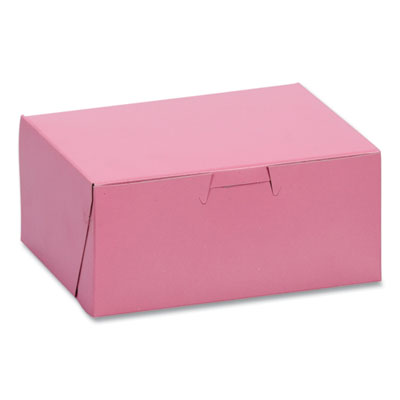 SCT Pink One-Piece Non-Window Bakery Box, 6 x 4.5 x 2.75, Pink, Paper, 250/Carton (0803)