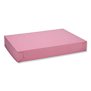 SCT White Two-Piece Non-Window Bakery Boxes, 28 x 20 x 4, Pink, Paper, 50/Carton (0899)