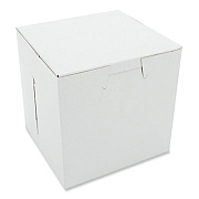 SCT White One-Piece Non-Window Bakery Boxes, 4.5 x 4.5 x 4.5, White, Paper, 200/Carton (0908)