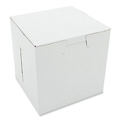 SCT White One-Piece Non-Window Bakery Boxes, 4.5 x 4.5 x 4.5, White, Paper, 200/Carton (0908)