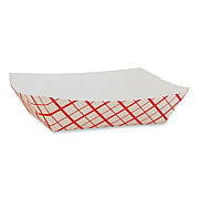 SCT Paper Food Baskets, 6 oz Capacity, 4.29 x 2.85 x 1.09, Red/White, Paper, 1,000/Carton (0405)