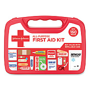 Johnson & Johnson Red Cross All-Purpose First Aid Kit, 160 Pieces, Plastic Case (202045)