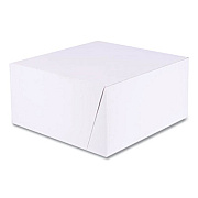 SCT White One-Piece Non-Window Bakery Boxes, Standard, 10 x 10 x 5, White/Brown, Paper, 100/Bundle (1576)