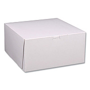 SCT White One-Piece Non-Window Bakery Boxes, Standard, 12 x 12 x 6, White/Brown, Paper, 50/Bundle (1589)