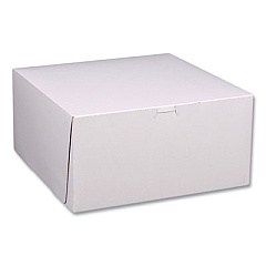 SCT White One-Piece Non-Window Bakery Boxes, Standard, 12 x 12 x 6, White/Brown, Paper, 50/Bundle (1589)