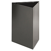 Safco Trifecta Waste Receptacle, 26" High Base, 15 gal, Steel, Black (9550BL)
