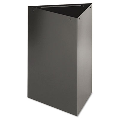 Safco Trifecta Waste Receptacle, 26" High Base, 15 gal, Steel, Black (9550BL)